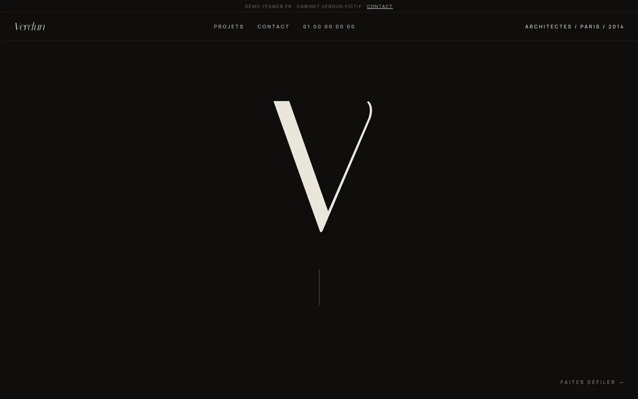 Aperçu du site web Image First, Plein écran, pour cabinet d'architectes